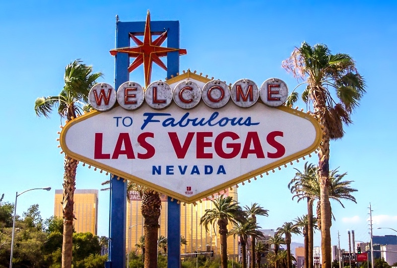 Aviso Bienvenido a Las Vegas